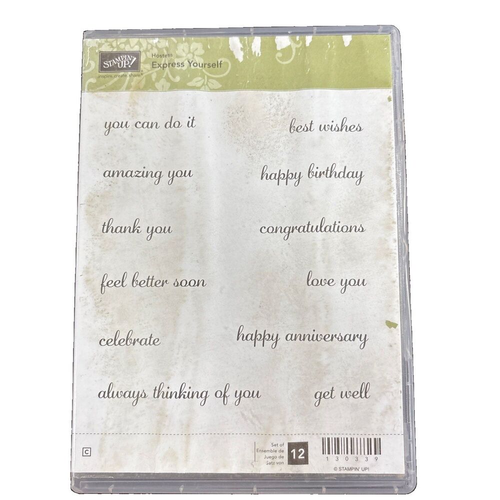 Stampin' Up! Express Yourself  Greetings Words Set Of 12 #130339